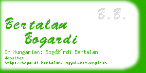 bertalan bogardi business card